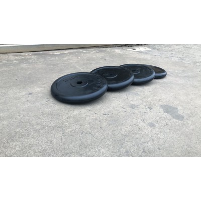 厂家批发杠铃片10kg包胶片举重哑铃片配重家用健身举重片