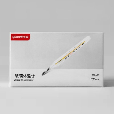 鱼跃CRW-23(内标式腋下型)水银玻璃体温计家用量体温表测量温度计
