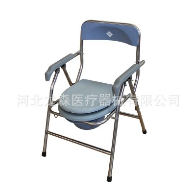 灰色折叠坐便椅工厂直供 老人孕妇折叠靠背坐便椅马桶椅 质优价廉图5