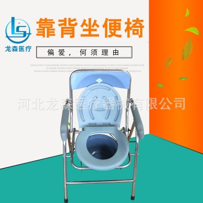 灰色折叠坐便椅工厂直供 老人孕妇折叠靠背坐便椅马桶椅 质优价廉图4