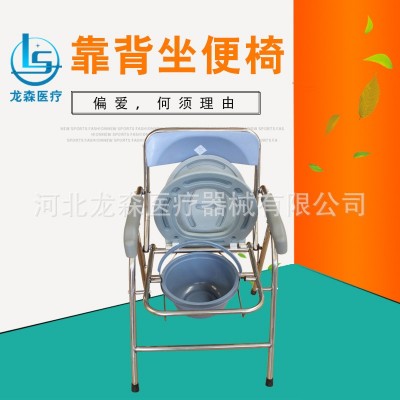 灰色折叠坐便椅工厂直供 老人孕妇折叠靠背坐便椅马桶椅 质优价廉图3