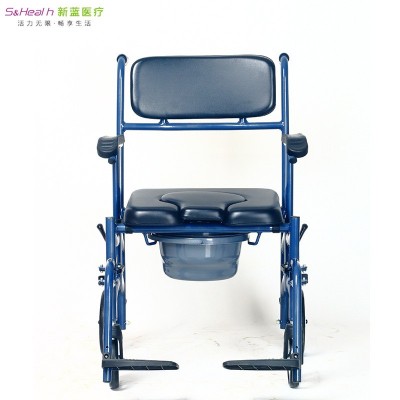 厂家直销 新蓝医疗 SH730多功能铝质座便轮椅图3