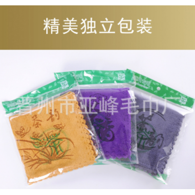 批发茶巾家用复古加厚清洁柔软吸水茶布方巾超细纤维茶巾印字logo图4