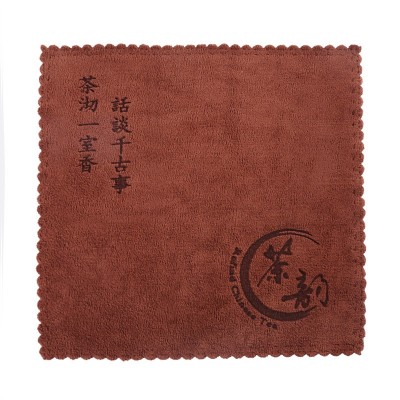 批发茶巾家用复古加厚清洁柔软吸水茶布方巾超细纤维茶巾印字logo图5