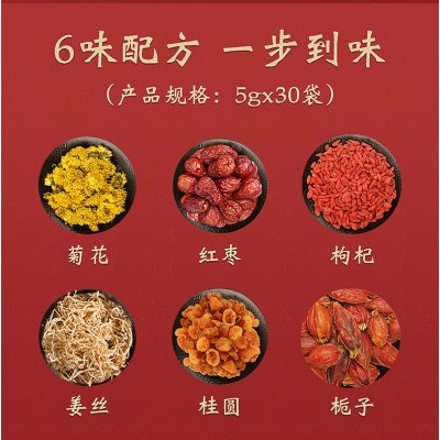 内廷上用红枣桂圆枸杞菊花姜丝栀子茶图3