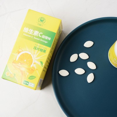 厂家直供甜橙味维生素C片压片糖果钙铁锌硒 VC片维生素片剂代发图3