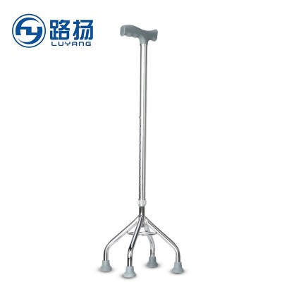 经销拐杖 路扬拐杖932老人四脚拐杖 不锈钢四脚助行器 广东拐杖