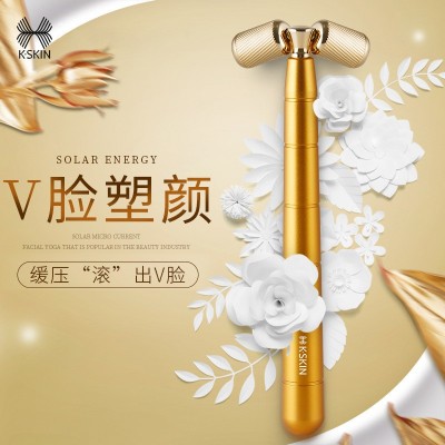 金稻脸部按摩器美容仪面部提拉紧致V脸滚轮黄金棒V脸神器KD9077B图2