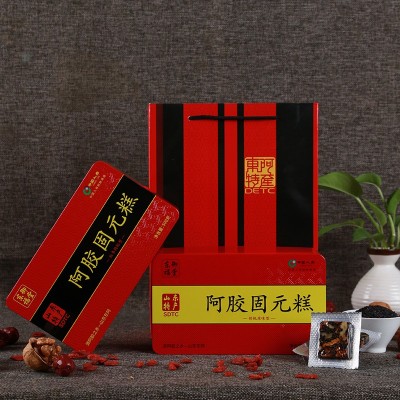 山东特产阿胶膏 东阿即食阿胶固元糕 驴皮阿胶500克铁盒装 阿胶糕图2