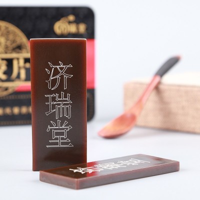 东阿特产健字阿胶片 500克铁盒装驴皮阿胶块 ejiao 地道好阿胶图2