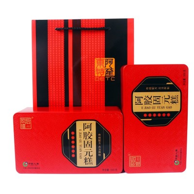 山东东阿即食阿胶糕驴皮阿胶固元糕厂家直发铁盒装500克一件代发图2