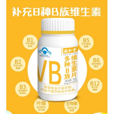 国和堂牌多种B族维生素片 B1、B2、B6、B12优化配方 缓解焦虑图3