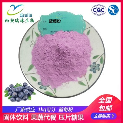 蓝莓粉99.9% 速溶水代餐粉|固体饮料 第三方检测资质齐全现货