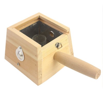 绿艾芳单柱艾灸盒 无油漆带手柄单孔灸盒实木随身灸 温灸器具批发图5