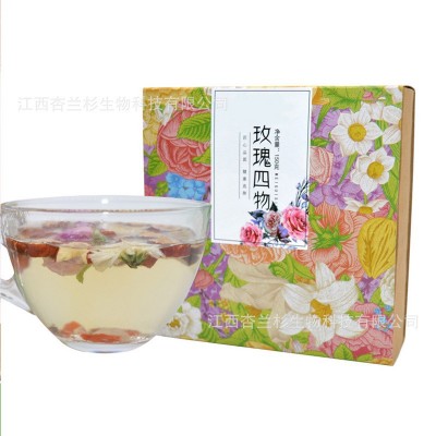 一件代发养生茶玫瑰花茶菊花枸杞红枣组合花茶现货批发玫瑰四物茶图4
