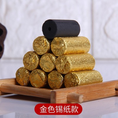 无烟艾柱菩提树小金粒碳化黑色黄锡纸艾粒梅花灸无烟艾条艾柱批发图5