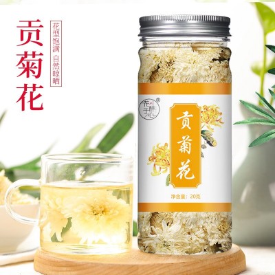 黄山贡菊罐装 菊花花茶 贡菊花茶花草茶瓶装厂家批发一件代发