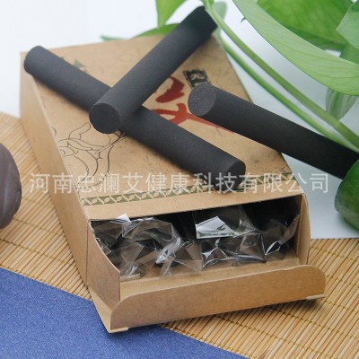 忠澜艾健康菊花无烟艾灸条黑色艾条艾柱艾绒五年陈艾草厂家批发图4