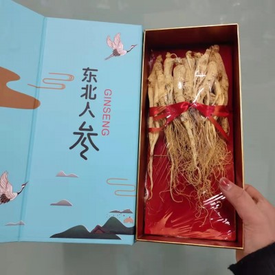 人参礼盒 白参 长白山人参 礼盒装 生晒参 东北人参 全须参图5