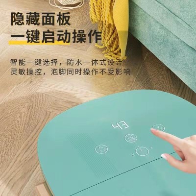 绿色家用微电脑式小腿店铺保修自动按摩按摩恒温折叠手动泡脚桶图5