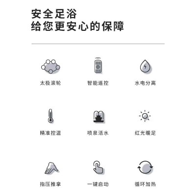 恒温加热按摩电动保温店铺保修微电脑式白色加高泡脚桶图4