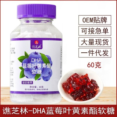 谯芝林DHA蓝莓叶黄素酯软糖单只独立小袋60g蓝莓护眼凝胶糖果批发图2