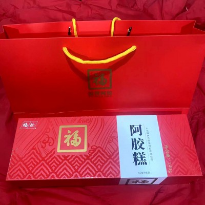 即食阿胶糕传统滋补食品.240g.礼盒装带礼品袋送礼福牌即食阿胶糕