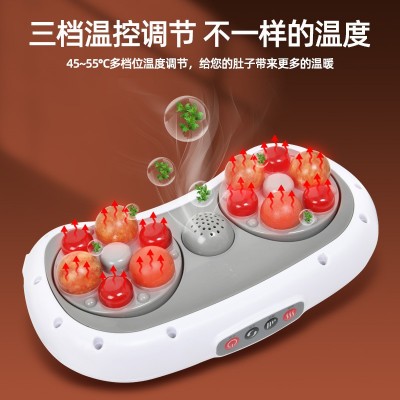 自动砭石揉腹仪揉肚子艾灸热敷按摩腰带全自动按摩仪腹部按摩器图3