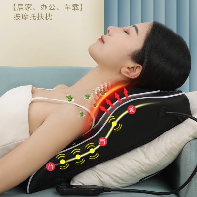 多功能颈椎按摩枕腰部颈部背部按摩器电动车载办公按摩靠垫加热靠图2