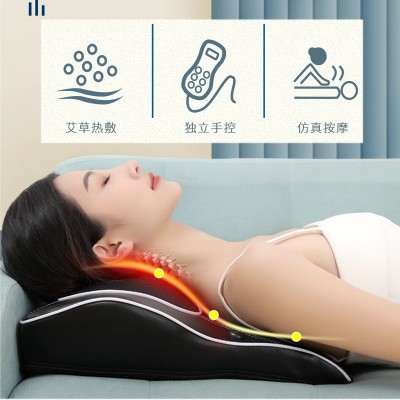 多功能颈椎按摩枕腰部颈部背部按摩器电动车载办公按摩靠垫加热靠图3