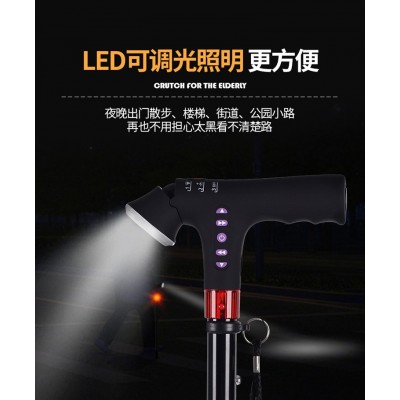 加厚铝合金多功能智能老人手杖助行器带灯折叠伸缩防滑拐棍登山杖图5