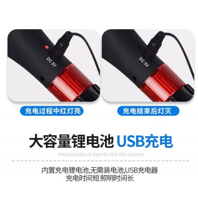 加厚铝合金多功能智能老人手杖助行器带灯折叠伸缩防滑拐棍登山杖图3