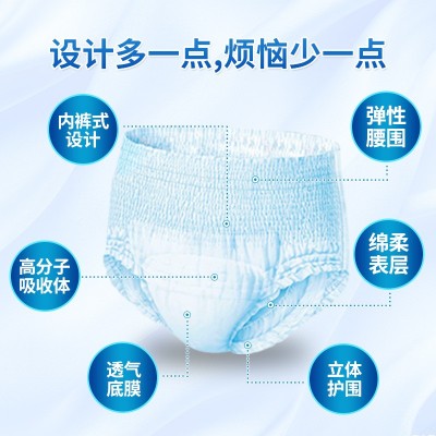 佑帮 加厚成人拉拉裤XL加大号尿不湿老年人用男女内裤纸尿裤批发图2