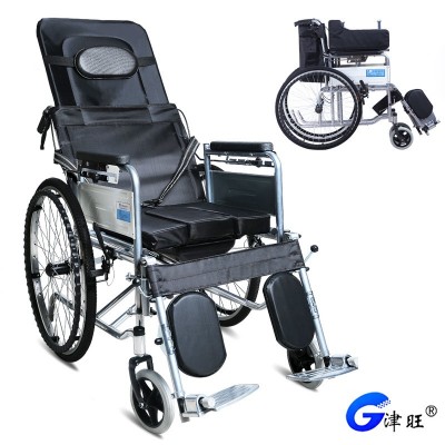 津旺轮椅折叠轻便便携带坐便器老人残疾人多功能老年人代步车轮椅图3