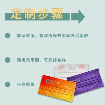 一次性口罩定制logo印图案文字个性创意企业广告定位满印独立包装图5