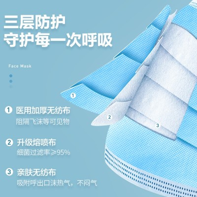 嘉柯医用外科口罩一次性三层防护加宽耳带成人医用级独立包装批发图4