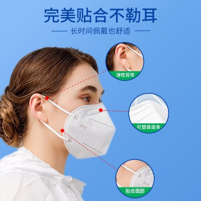 批发单片成人儿童挂耳独立包装N95头戴式医用防护口罩3d柳叶kf 94图3
