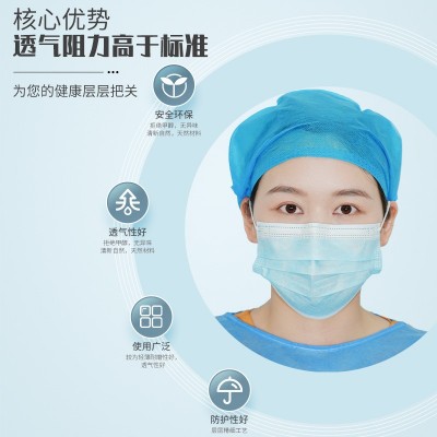 厂家批发现货包邮一次性三层无纺布口罩熔喷过滤防尘薄款防护口罩图4