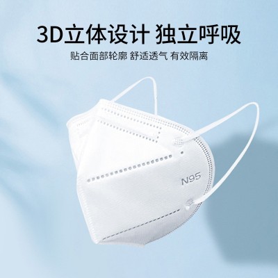 倍加康特N95级别一次性医用防护口罩耳挂式50片盒装卷膜独立装图2