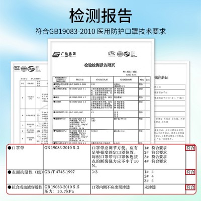 倍加康特N95级别一次性医用防护口罩耳挂式50片盒装卷膜独立装图5