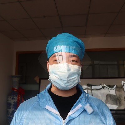 海宁潮一次性蓝色日常隔离面罩透明薄膜防护罩绑带式环氧消毒口罩图4