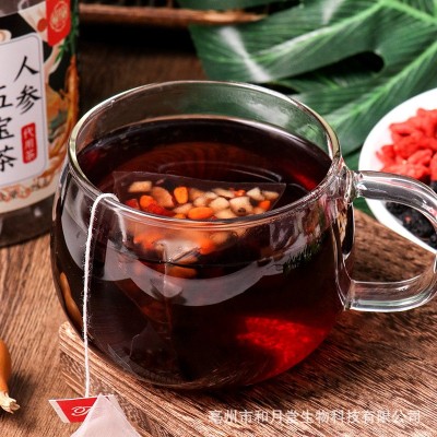 人参五宝茶人参玛咖黄精枸杞红枣桑葚茶批发贴加工图4