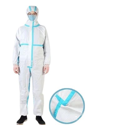 医用一次性防护服隔离衣60克淋膜无纺布PP医用防护服批发现货图5