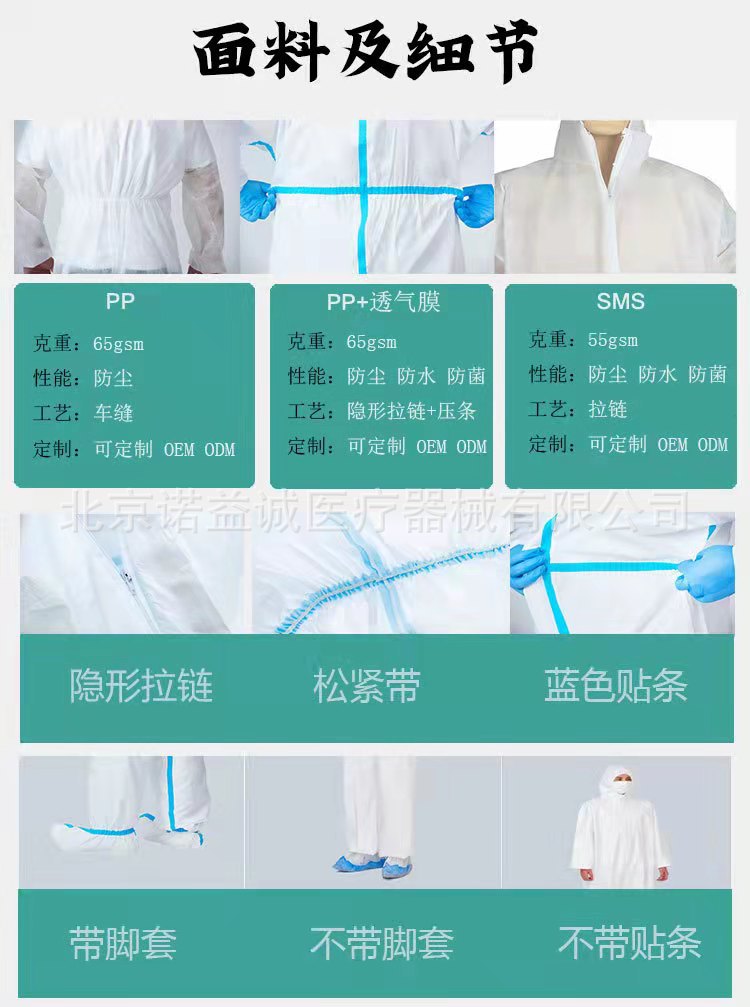 医用防护服,一次性防护服,隔离衣,无纺布防护服