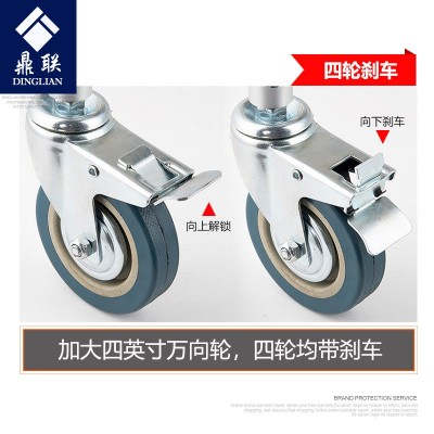鼎联DL-6023简易带轮坐便椅移动马桶坐便器洗澡椅图2