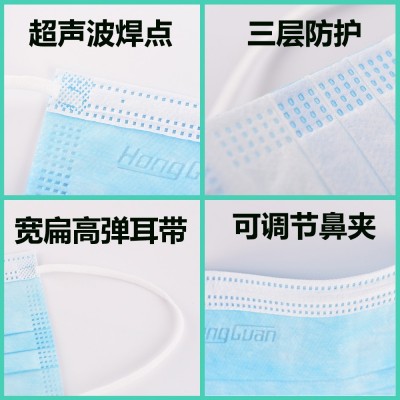 【渝宏冠】厂家直销一次性使用口罩民用口罩防护口罩独立包装图2
