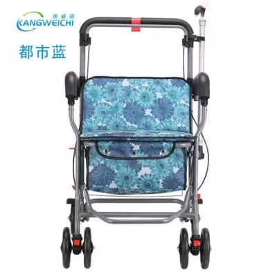 康威驰 便携老人代步折叠购物座椅可坐四轮买菜助步老人手推车图4