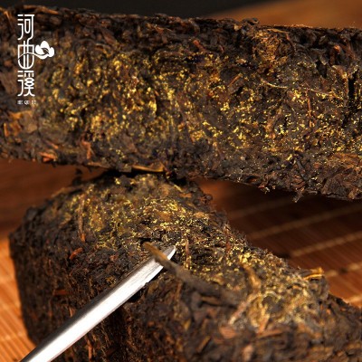 湖南安化黑茶 特产组合黑茶茯砖陈年金茯+天尖茶金花黑茶厂家直营图3