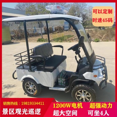 电动车四轮车老年代步高尔夫球车景区公园观光旅游车巡逻看房车