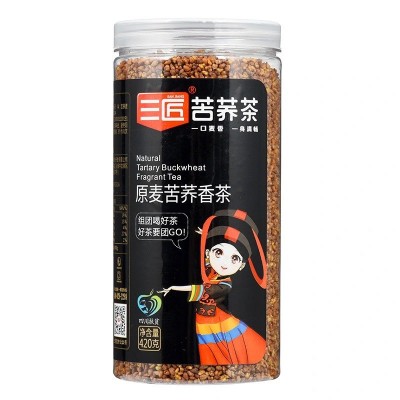 三匠420g原麦苦荞香茶 零售批发散罐装荞麦茶 大凉山苦荞一件代发图1